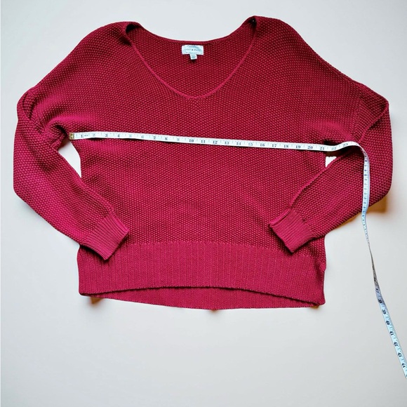Lucky Brand Oversized V-Neck Sweater - Deep Red - Picture 3 of 3